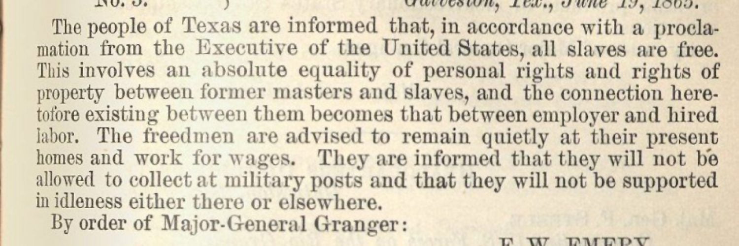 Juneteenth and General Order No. 3