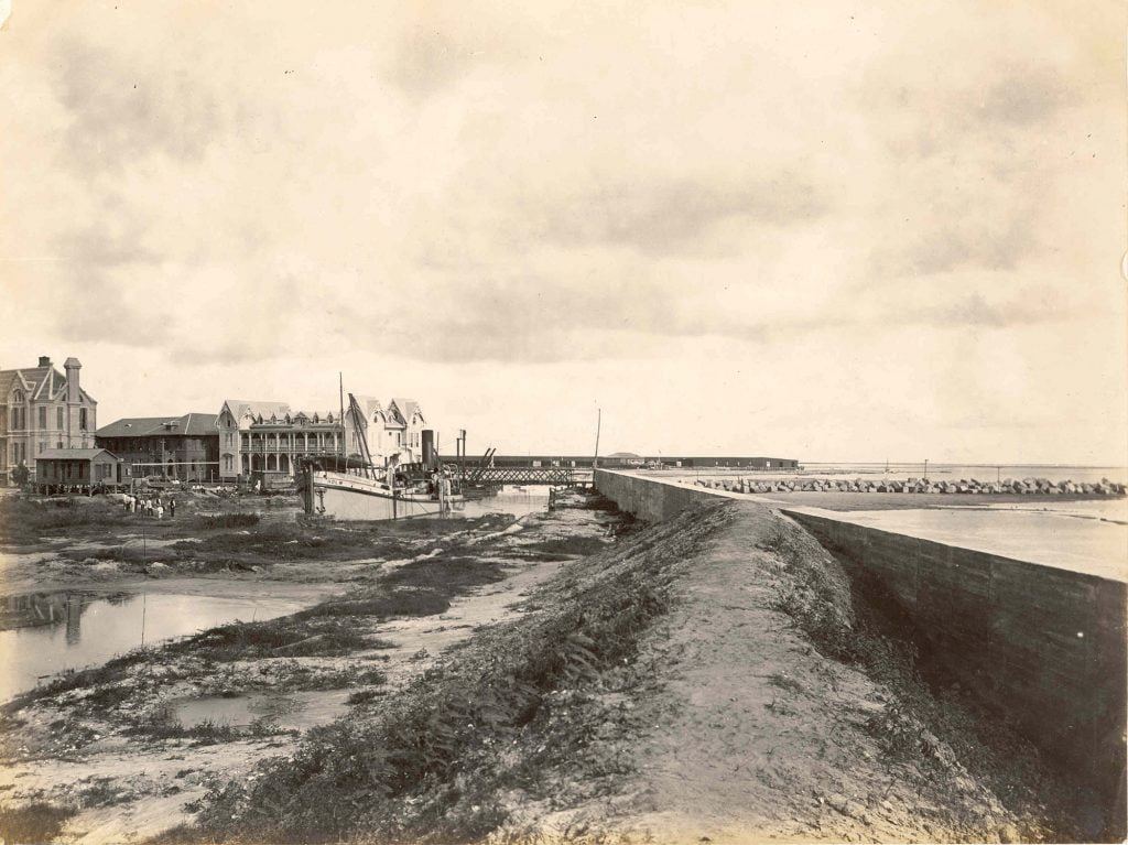 Dredging next to Seawall